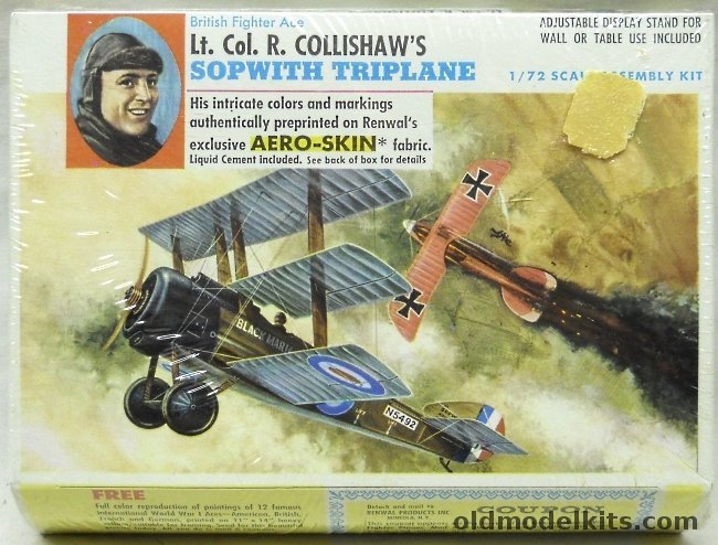 Renwal 1/72 Lt. Col. R Collishaw's Sopwith Triplane Aeroskin, 266-69 plastic model kit